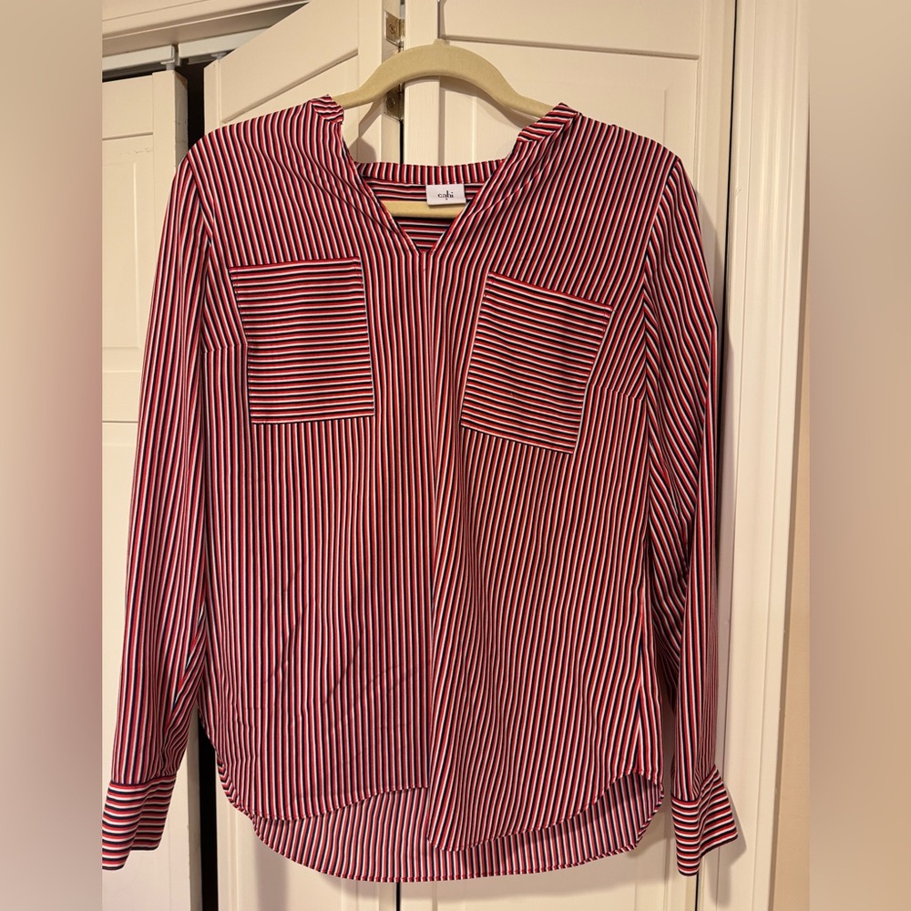 Cabi size s red striped top